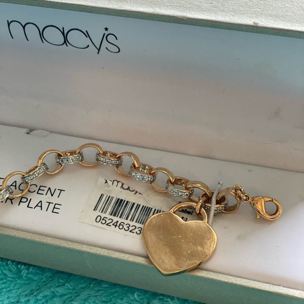 Macy’s Diamond accent fine silver plate bracelet